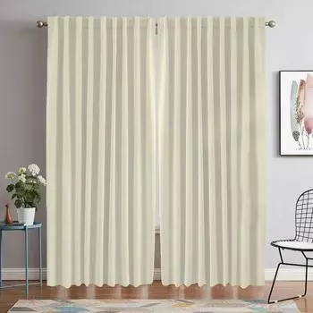 Однотонные кухонные шторы для тентов для камеры, современные шторы для гостиной, 2 шт. тюля для спальни, занавеска на окно W60xH90cmx2pcs-CL