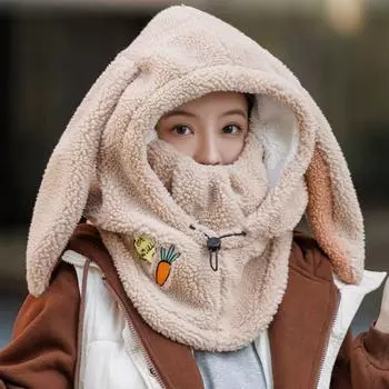 Однотонные маски с капюшоном, шапки-бини, флисовый свитер с завязками, кепка, модный шлем, шапка для велоспорта бежевый