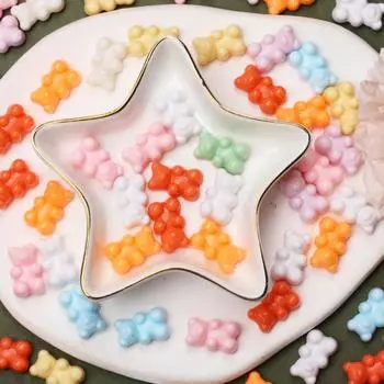 Однотонные модные ювелирные изделия, аксессуары, 25 шт., свободные бусины, браслет, цепочка для мобильного телефона, материалы для изготовления сережек, сделай сам, медведь 11*18 мм