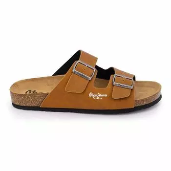 Однотонные мюли с плоскими пряжками и двумя ремешками Мужской PEPE JEANS 44 медный