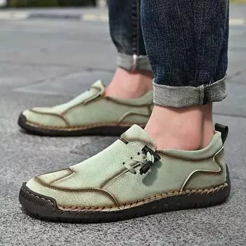 Однотонные мужские повседневные туфли Удобный и дышащий стиль Повседневные офисные туфли для отдыха на открытом воздухе для прогулок Противоскользящие туфли больших размеров 38 коричневый