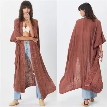 Однотонные накидки, сексуальное глубокое летнее пляжное платье, кружевная туника, женская пляжная одежда, купальник, халат de plage One size сплав оранжевый