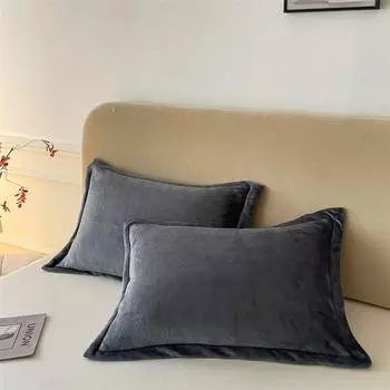 Однотонные наволочки из бархата, наволочка 48x74 см, мягкая фланелевая наволочка, прямоугольная наволочка, 2 шт., теплые наволочки 48X74cm 2PCS Pillowcases
