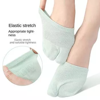 Однотонные носки с разделителем для пальцев ног, носки для ухода за ногами, носки с полупальцами, дышащие носки для передней части стопы, лето
