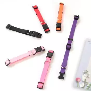 Однотонные ошейники для собак из искусственного нейлона для кошек, для прогулок на свежем воздухе, для избежания потери, аксессуары для домашних животных, многоцветная базовая шлейка для собак XS-XL XS чёрный