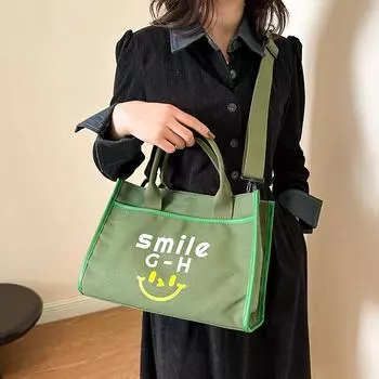 Однотонные повседневные сумки через плечо большой вместимости для женщин с внутренним отделением, лоскутные холщовые сумки