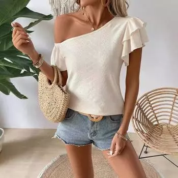 Однотонные повседневные свободные блузки для женщин, мода 2024, летние винтажные женские рубашки и блузки оверсайз, элегантные молодежные женские топы S слоновая кость