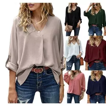 Однотонные повседневные свободные блузки для женщин, модные осенние винтажные женские рубашки и блузки больших размеров, элегантные молодежные женские топы больших размеров XXXL белый
