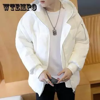 Однотонные пуховые пальто, мужские пальто на хлопковой подкладке, зимняя толстая теплая куртка, повседневная тонкая молодежная куртка 5XL белый