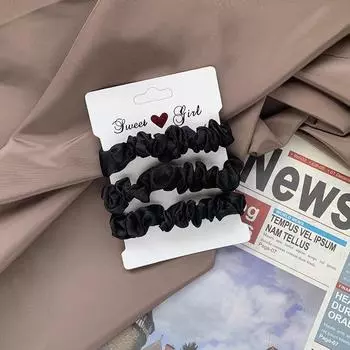 Однотонные шелковые резинки для волос женские резинки для тонкого кишечника атласные шелковые мягкие волнистые резинки резинки для волос конский хвост