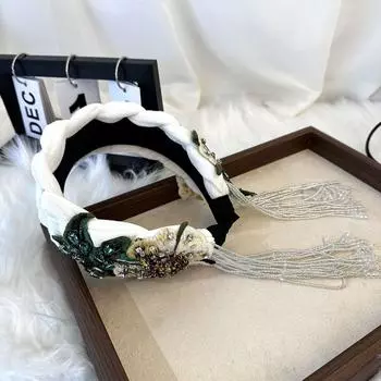 Однотонные широкие повязки на голову для женщин, повязки на голову со стразами и бриллиантами для женщин, повязка на голову, хрустальные украшения ручной работы