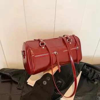 Однотонные сумки через плечо для женщин с застежкой-молнией из полиуретана большой емкости, высокого качества, модные, универсальные