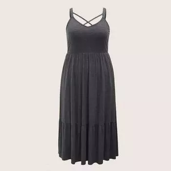 Однотонные свободные женские платья без рукавов, однотонное тонкое платье миди с большим подолом, уличное летнее платье XXL серый