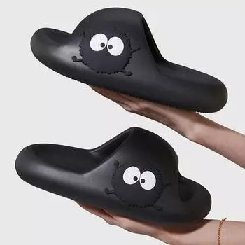 Однотонные тапочки с рисунком граффити, женские и мужские летние шлепанцы, пляжные сандалии, толстая платформа, мягкие и удобные повседневные домашние тапочки 36-37(fit 35-36) зелёный