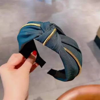 Однотонные тканевые повязки на голову с узлом для женщин, девочек, широкие боковые повязки для волос, обруч для волос, модный головной убор, женские повязки на голову, аксессуары для волос