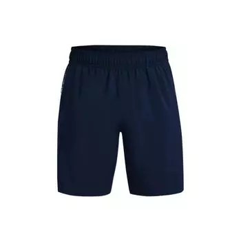 Однотонные тканые спортивные шорты с принтом Under Armour со средней талией, мужские брюки, академический синий 1370388-408 S