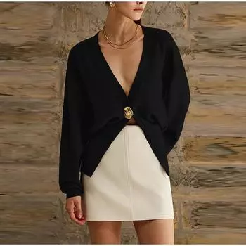 Однотонные трикотажные кардиганы с V-образным вырезом, женские, облегающие, с длинным рукавом, на одной пуговице, с эластичной талией, женские, осенние топы 2024 года для женщин S бордовый