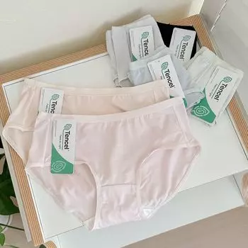 Однотонные трусики из модала, женское нижнее белье, бесшовные трусы, треугольные трусики со средней талией и высоким прыжком M