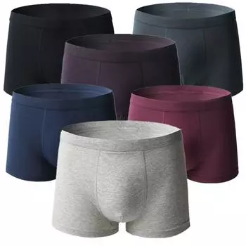 Однотонные трусы большого размера, мужское нижнее белье плюс трусики, хлопковые шорты-боксеры для мальчиков, удобные трусы L XL 2XL 3XL 4XL 5XL 6XL L чёрный