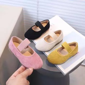 Однотонные, Туфли принцессы, Туфли для девочек, Отдельные туфли, Удобные, Мягкая подошва, Повседневная обувь 21 чёрный