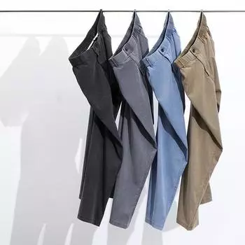 Однотонные ультратонкие свободные брюки мужские дышащие мягкие прямые повседневные свободные простые спортивные брюки большого размера XXXXXL чёрный