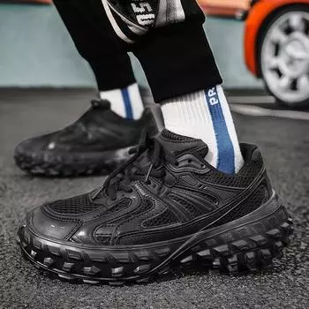 Однотонные универсальные повседневные мужские туфли, модные легкие износостойкие мужские спортивные туфли, удобные трендовые туфли Daddy 41 бежевый