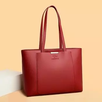 Однотонные вместительные сумки для женщин Сумка через плечо из мягкой кожи Сумка-шоппер Высококачественные сумки Роскошный дизайнер