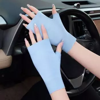 Однотонные женские перчатки без пальцев, тонкие перчатки с полупальцами, перчатки для верховой езды, солнцезащитные перчатки pink-B