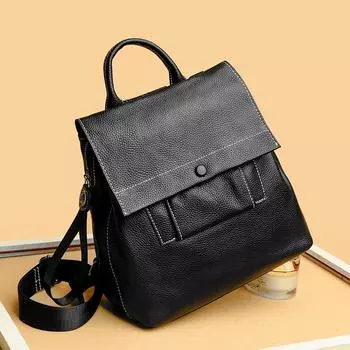 Однотонные женские рюкзаки из натуральной кожи, роскошные сумки из коровьей кожи для женщин, элегантные сумки через плечо высокого качества