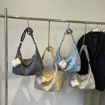 Однотонные женские сумки-тоуты из искусственной кожи на молнии, повседневная простая сумка через плечо для поездок на работу и обратно, сумка для пельменей через подмышку чёрный