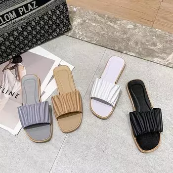 Однотонные женские тапочки, легкие и нескользящие летние модные пляжные сандалии 36-37