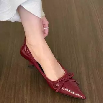 Однотонные женские туфли в классическом стиле, новые, в стиле ретро, простые, изысканные, универсальные, на высоком каблуке 35 белый
