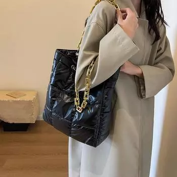 Однотонные зимние модные сумки через плечо для женщин, акриловые повседневные сумки-тоут, дизайнерские клетчатые хлопковые женские сумки 33x31x10cm