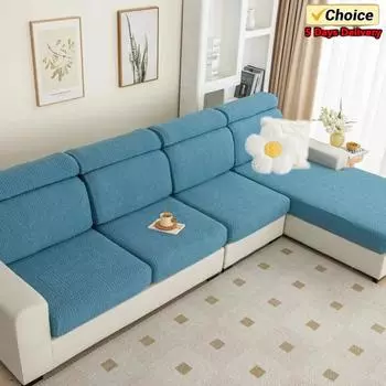 Однотонный эластичный чехол для дивана, универсальный чехол для дивана, устойчивый к царапинам от кошек, моющиеся чехлы для дивана 80x45cm синий