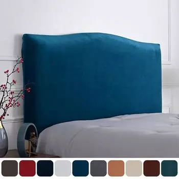 Однотонный эластичный чехол для изголовья королевы, мягкий пылезащитный чехол для изголовья, бархатный чехол «все включено», моющийся для домашнего отеля W120xH65-75cm