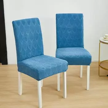 Однотонный эластичный чехол для стула, водонепроницаемый и грязеотталкивающий жаккардовый чехол для стула, чехол для обеденного стула One Size