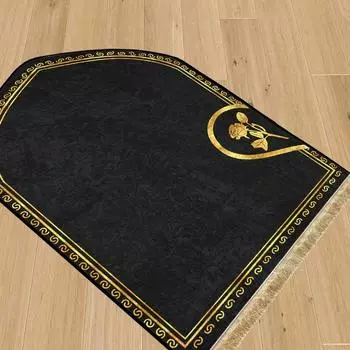 Однотонный бархатный напольный коврик Diamond: Золотой, нескользящий, утолщенный с кисточками 60x110cm (Irregular)