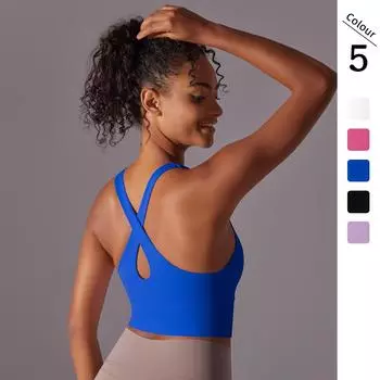 Однотонный бесшовный бюстгальтер с одной чашкой, крестообразный бюстгальтер для йоги, бега, фитнеса, спортивного нижнего белья для женщин S