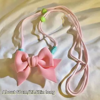 Однотонный большой бант для телефона с зажимом на заднюю часть ремешка Ins Style съемный регулируемый чехол для телефона с зажимом на заднюю часть ремешок через плечо для защиты от падений белый