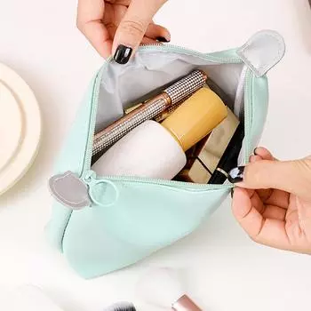 Однотонный большой емкости портативный водонепроницаемый мешок для стирки из искусственной кожи на молнии для хранения косметики женский цифровой органайзер для помады ювелирных изделий бежевый