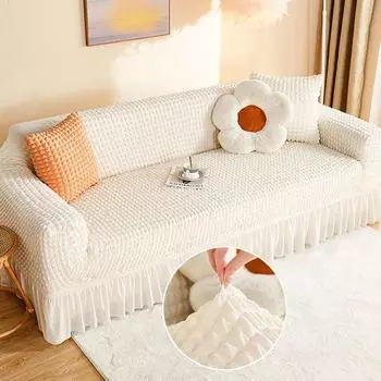 Однотонный чехол для дивана для гостиной, все включено, высококачественная эластичная подушка для дивана, универсальное полотенце для дивана Four Seasons 1 Seater 90-140cm вино красного