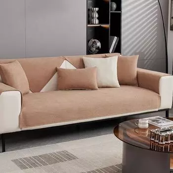 Однотонный чехол для дивана из синели, однотонный чехол для дивана, полотенце, современный простой нескользящий чехол на сиденье, однотонный чехол, полотенце 70*70cm