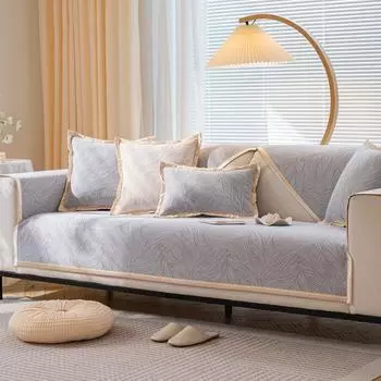 Однотонный чехол для дивана из синели, универсальный нескользящий чехол для дивана для гостиной, современный легкий, роскошный, простой коврик для дивана 70x70cm 1pcs