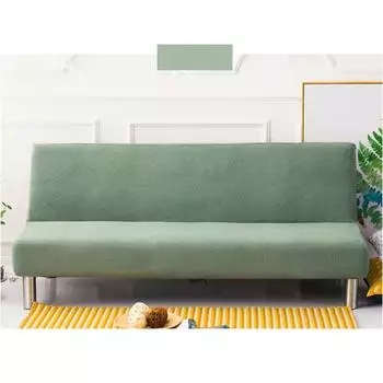 Однотонный чехол для дивана-кровати без подлокотников, эластичные чехлы для дивана для гостиной, съемные моющиеся чехлы, складной чехол для дивана S серебряный серый