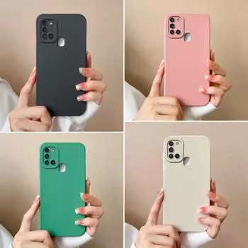 Однотонный чехол для Samsung M02 M04 A02S A03 A04 A10S A12 F12 A13 A14 A20S A21S Простой стиль матовый мягкий силиконовый прочный противоскользящий чехол для Samsung Samsung A21S