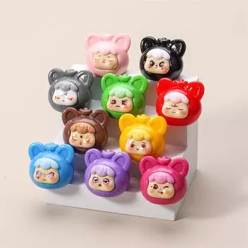 Однотонный цвет Yuanbao Dream Bear Мини-фигурка случайная 1 шт. настольный милый мультяшный декоративный орнамент брелок подвеска аксессуары one size разноцветный
