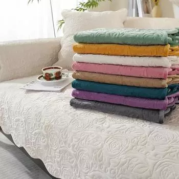 Однотонный диванный коврик с вышивкой голландской бархатной розы, простая и современная комбинация, универсальный универсальный чехол для дивана, приятный для кожи и нескользящий 70*70CM