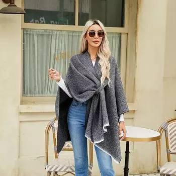 Однотонный дизайн Plus Bar Split Шаль Монохромная накидка Простая шаль 100-135CM небесно-голубой