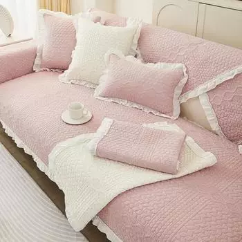 Однотонный хлопковый чехол для дивана, нескользящее универсальное полотенце для дивана в гостиной, съемная подушка для дивана в форме буквы L, защитная подушка для мебели 1pc 45x45 pillowcase