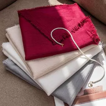 Однотонный хлопковый и льняной шарф, женский высококачественный тонкий длинный шарф из пряжи, солнцезащитная шаль, простой шелковый шарф для поездок на работу 100*180cm